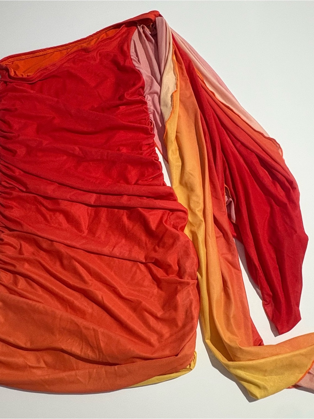 SHEIN Red Orange Yellow Ombre Mini Dress